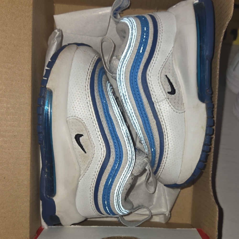Nike White and Blue Sneakers with Sporty Design Air Max 97